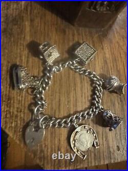 Vintage silver charm bracelet