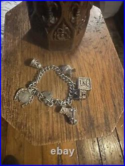 Vintage silver charm bracelet