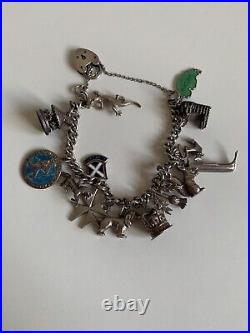 Vintage sterling silver charm bracelet