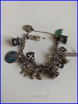 Vintage sterling silver charm bracelet