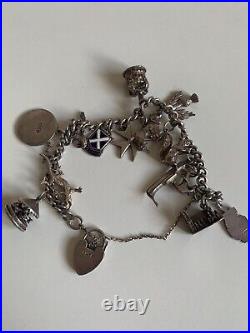 Vintage sterling silver charm bracelet