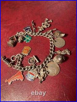 Vintage sterling silver charm bracelet charms