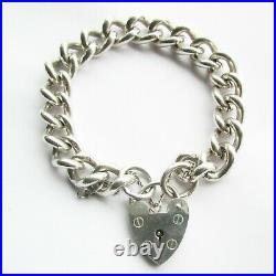 Vintage sterling silver chunky charm bracelet 7 1/4 inches long London 1971