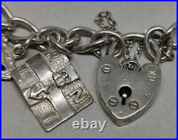 Vtg 1960s WJS Solid Sterling Silver Bracelet 22 Cornwall Charms + 7 Others 47g