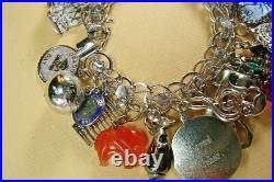 Vtg STERLING Silvr Girl Thing Running Hearts Charm Bracelet, Mechanicals 109 grm Vtg STERLING Silvr Girl Thing Running Hearts Charm Bracelet, Mechanicals 109 grm