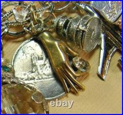 Vtg STERLING Silvr Girl Thing Running Hearts Charm Bracelet, Mechanicals 109 grm Vtg STERLING Silvr Girl Thing Running Hearts Charm Bracelet, Mechanicals 109 grm