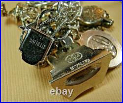 Vtg STERLING Silvr Girl Thing Running Hearts Charm Bracelet, Mechanicals 109 grm Vtg STERLING Silvr Girl Thing Running Hearts Charm Bracelet, Mechanicals 109 grm
