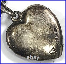 Walter Lampl Bracelet Heart Padlock Charm 925 Sterling Silver 7 Vintage