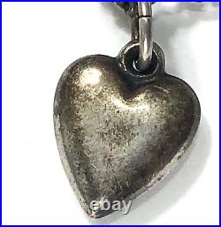 Walter Lampl Bracelet Heart Padlock Charm 925 Sterling Silver 7 Vintage