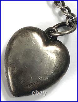 Walter Lampl Bracelet Heart Padlock Charm 925 Sterling Silver 7 Vintage