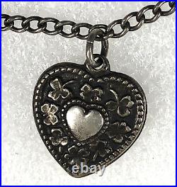 Walter Lampl Bracelet Heart Padlock Charm 925 Sterling Silver 7 Vintage