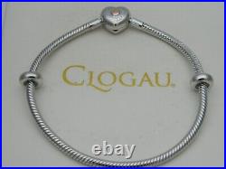 Welsh Clogau Silver & Rose Gold Cariad Heart Bead Charm Bracelet 19cm RP £139.00