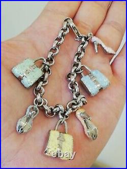 Women's Jaseron/Charms Bracelet In Solid Silver