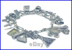 Wonderful 1950s Era American Vintage Sterling Silver Charm Bracelet! 25 Charms