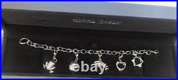 Wonderful Georg Jensen Sterling Silver Charm Bracelet With 5 Beautiful Charms