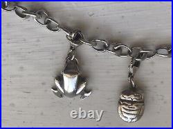 Wonderful Georg Jensen Sterling Silver Charm Bracelet With 5 Beautiful Charms