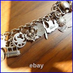 World traveler charm bracelet solid silver, fully loaded