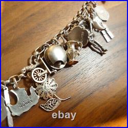 World traveler charm bracelet solid silver, fully loaded