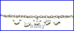 Zuni Handmade Sterling Silver Inlay Mickey Mouse Disney Charm Bracelet -Don Dewa